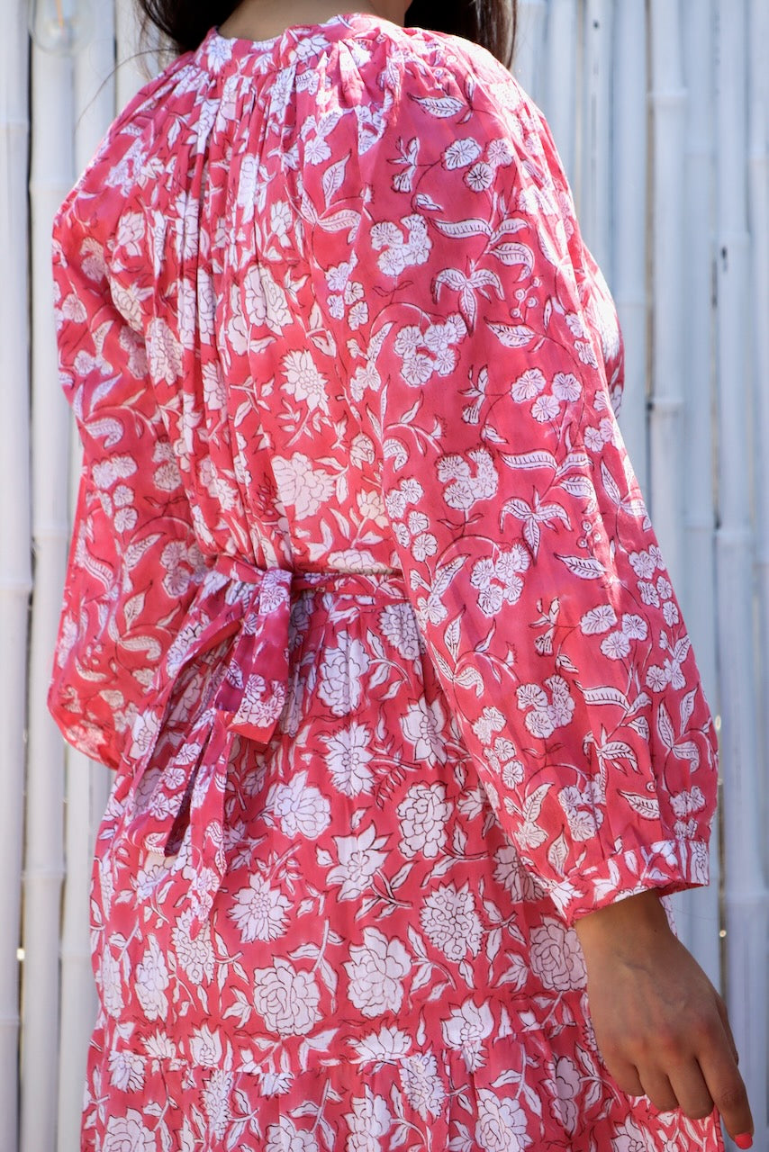 Boho Maxi Dress - Pink