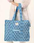 Cotton Tote Bag With Zip - Sahiba Motif