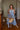 Woman in a blue cotton dress - comfortable