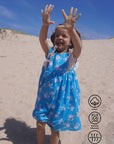Adah Cotton Kids Dress - Crab Print - Hi Handmade
