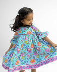 Adah Cotton Kids Dress - Half Sleeves - Hi Handmade