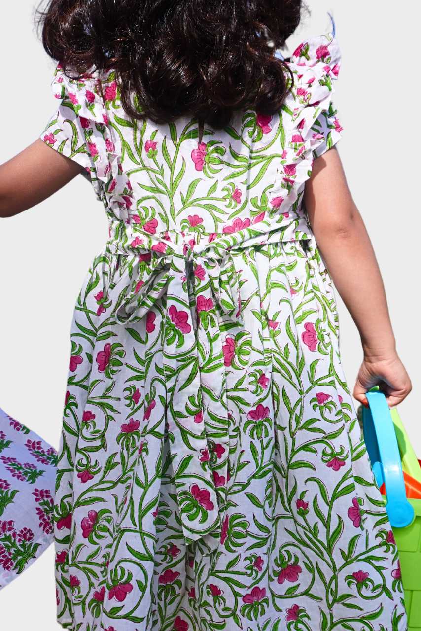 Adah Cotton Kids Dress - White - Hi Handmade