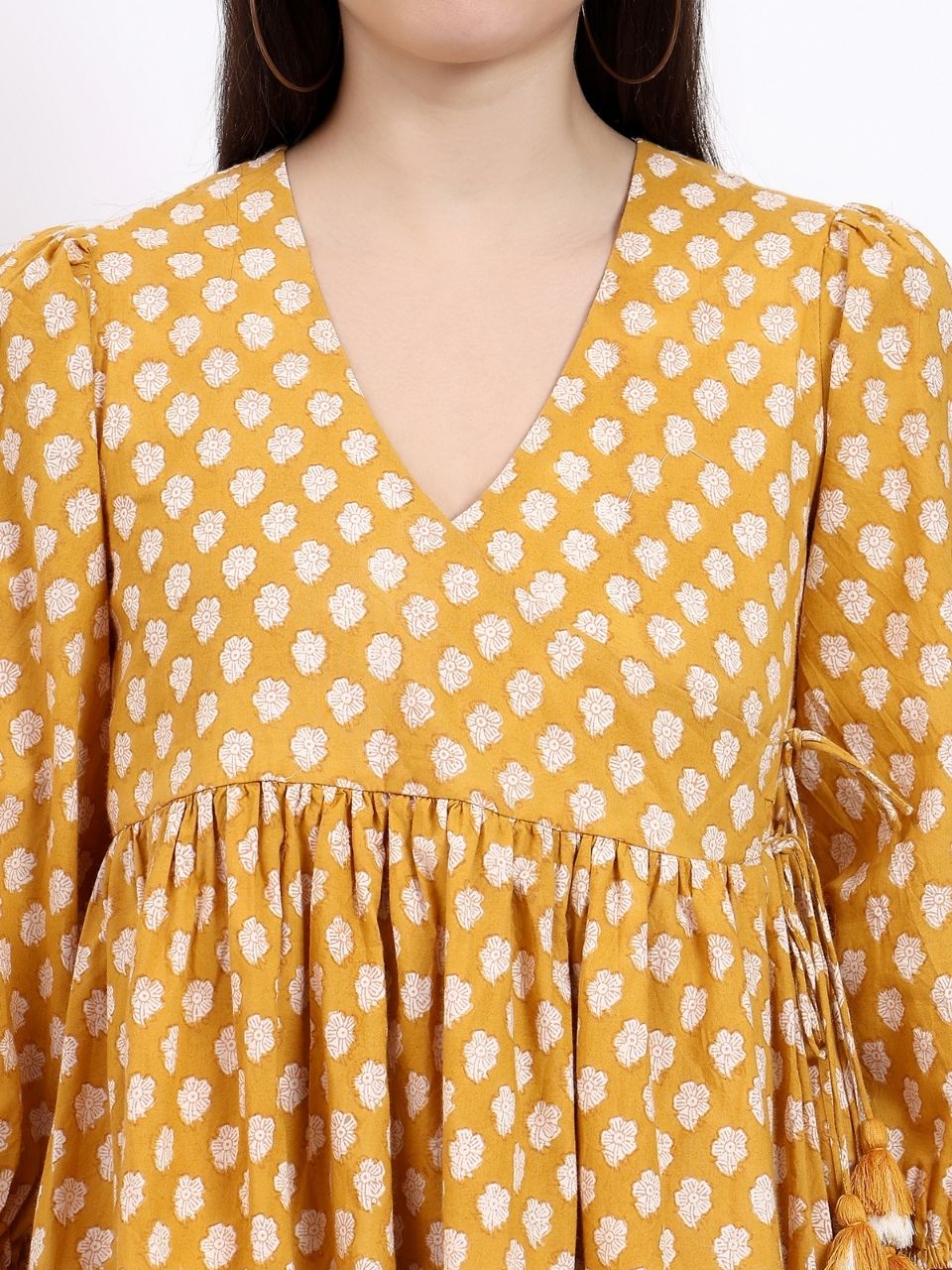 Angie Wrap Midi Dress - Mustard - Hi Handmade