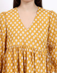 Angie Wrap Midi Dress - Mustard - Hi Handmade