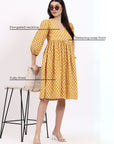 Angie Wrap Midi Dress - Mustard - Hi Handmade
