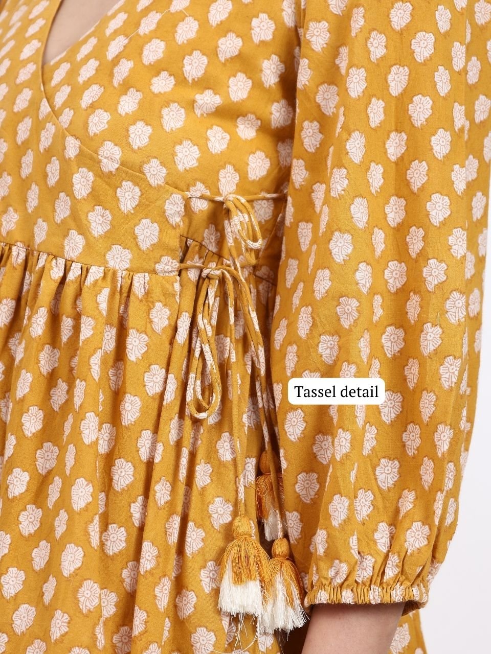 Angie Wrap Midi Dress - Mustard - Hi Handmade