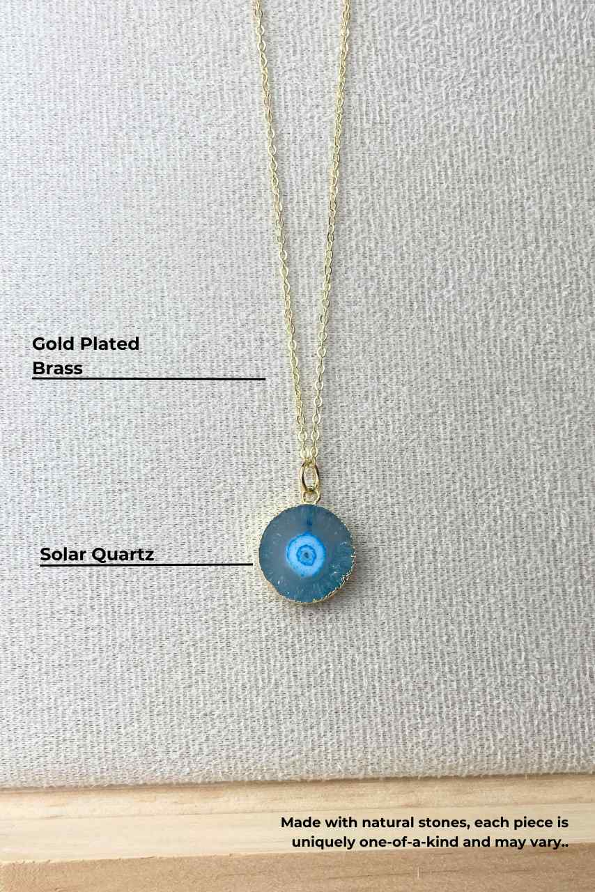 Aqua Solar Quartz - Necklace - Hi Handmade