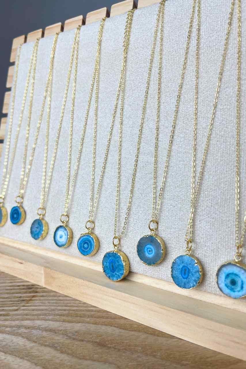 Aqua Solar Quartz - Necklace - Hi Handmade