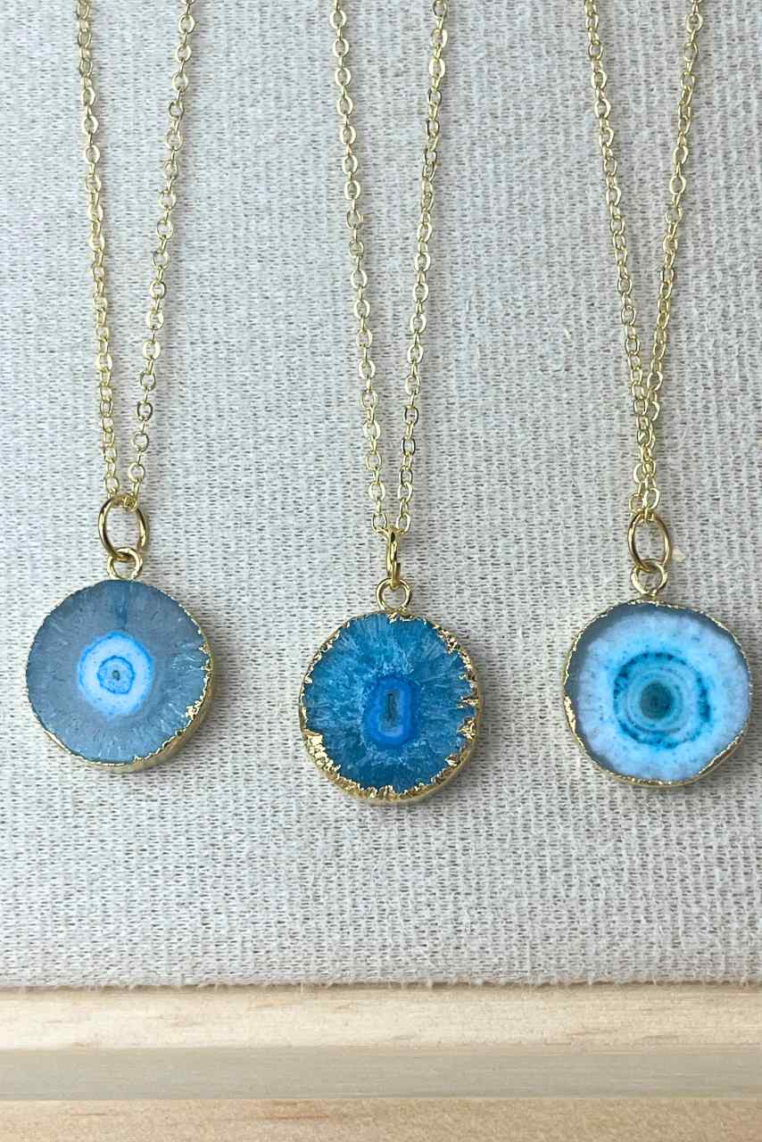 Aqua Solar Quartz - Necklace - Hi Handmade