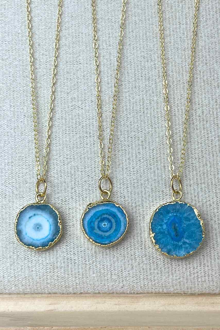 Aqua Solar Quartz - Necklace - Hi Handmade