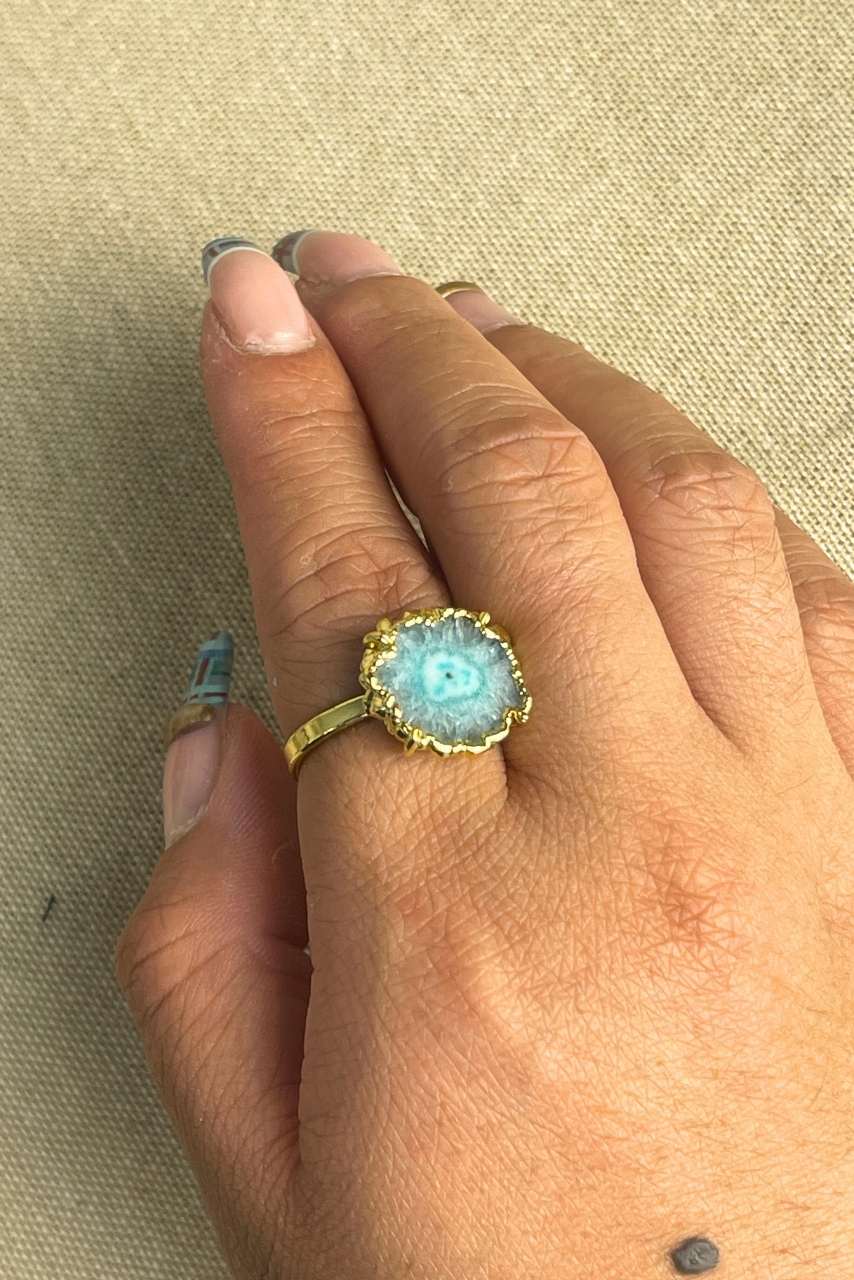 Aqua Solar Quartz - Ring - Hi Handmade