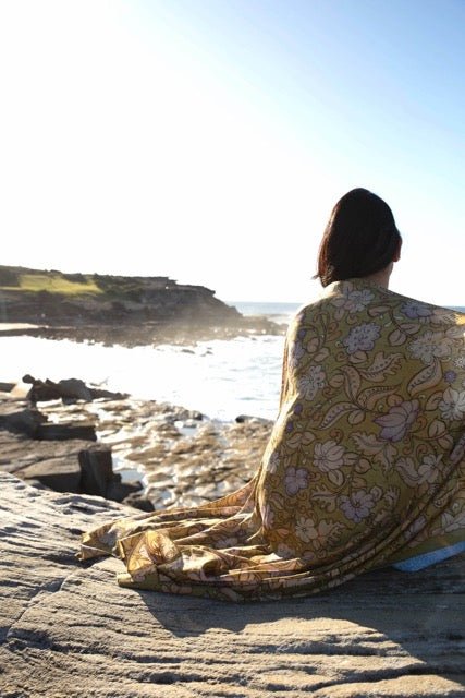 Beach Sarong - Mustard Yellow - Hi Handmade