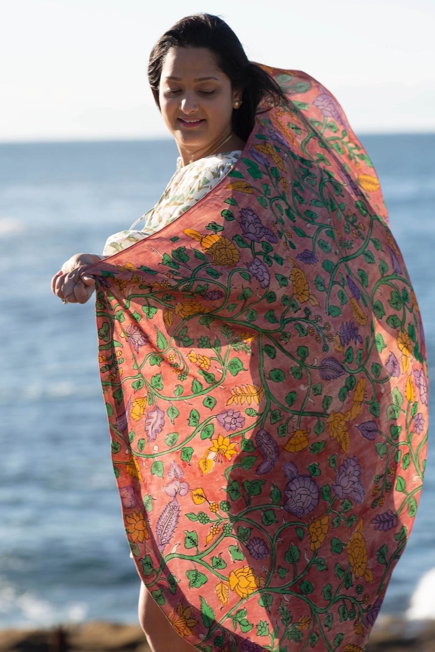 Beach Sarong - Watermelon Pink - Hi Handmade