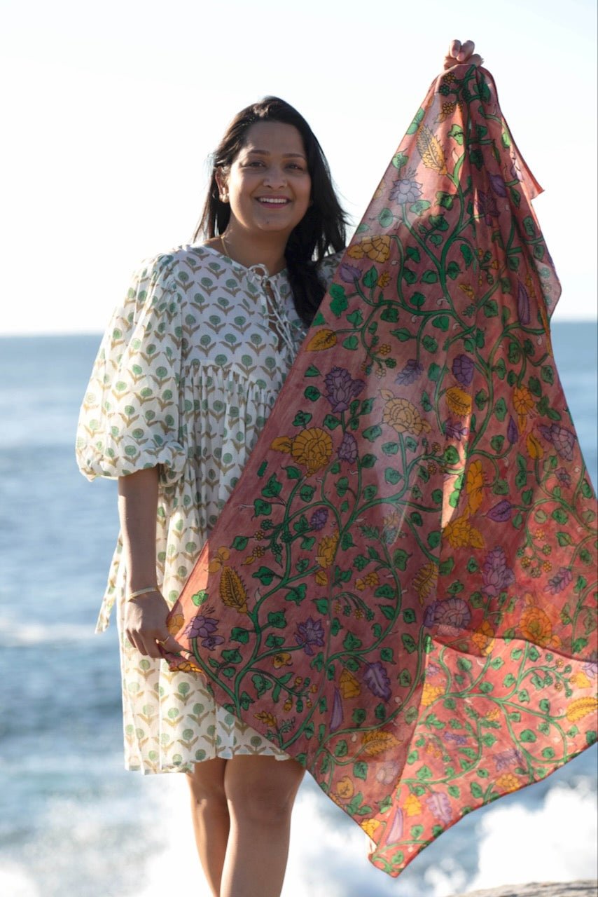 Beach Sarong - Watermelon Pink - Hi Handmade