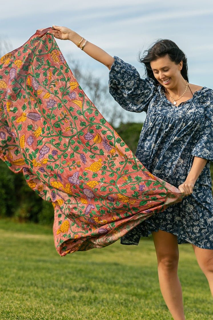 Beach Sarong - Watermelon Pink - Hi Handmade