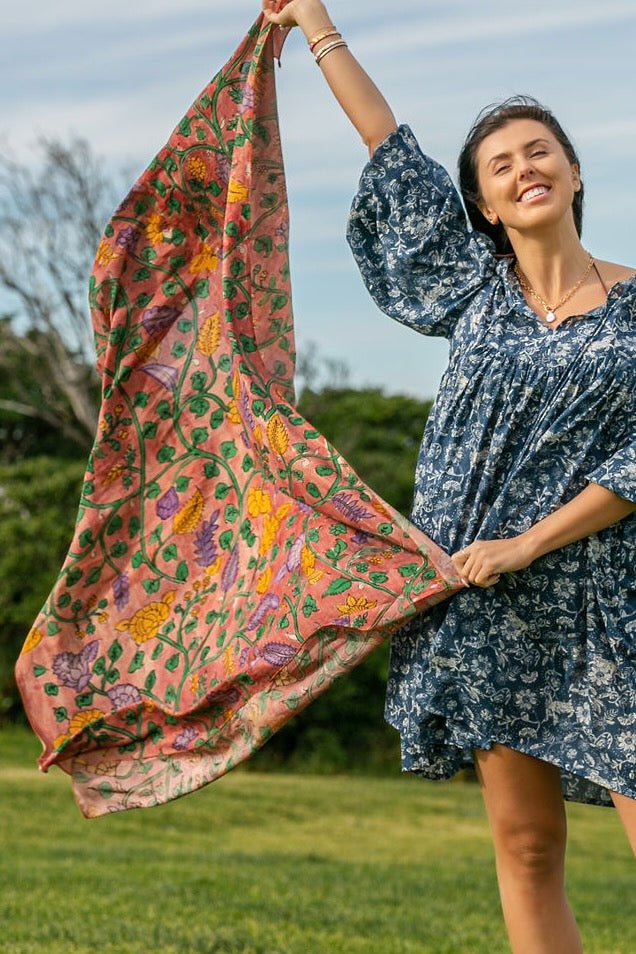 Beach Sarong - Watermelon Pink - Hi Handmade