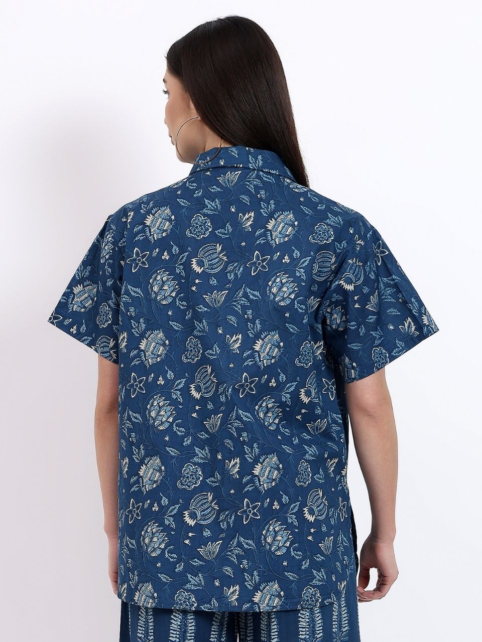 Bella Cotton Shirt - Blue - Hi Handmade