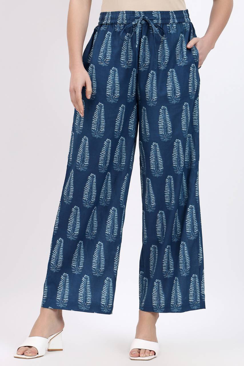 Bella Straight Pant - Blue - Hi Handmade