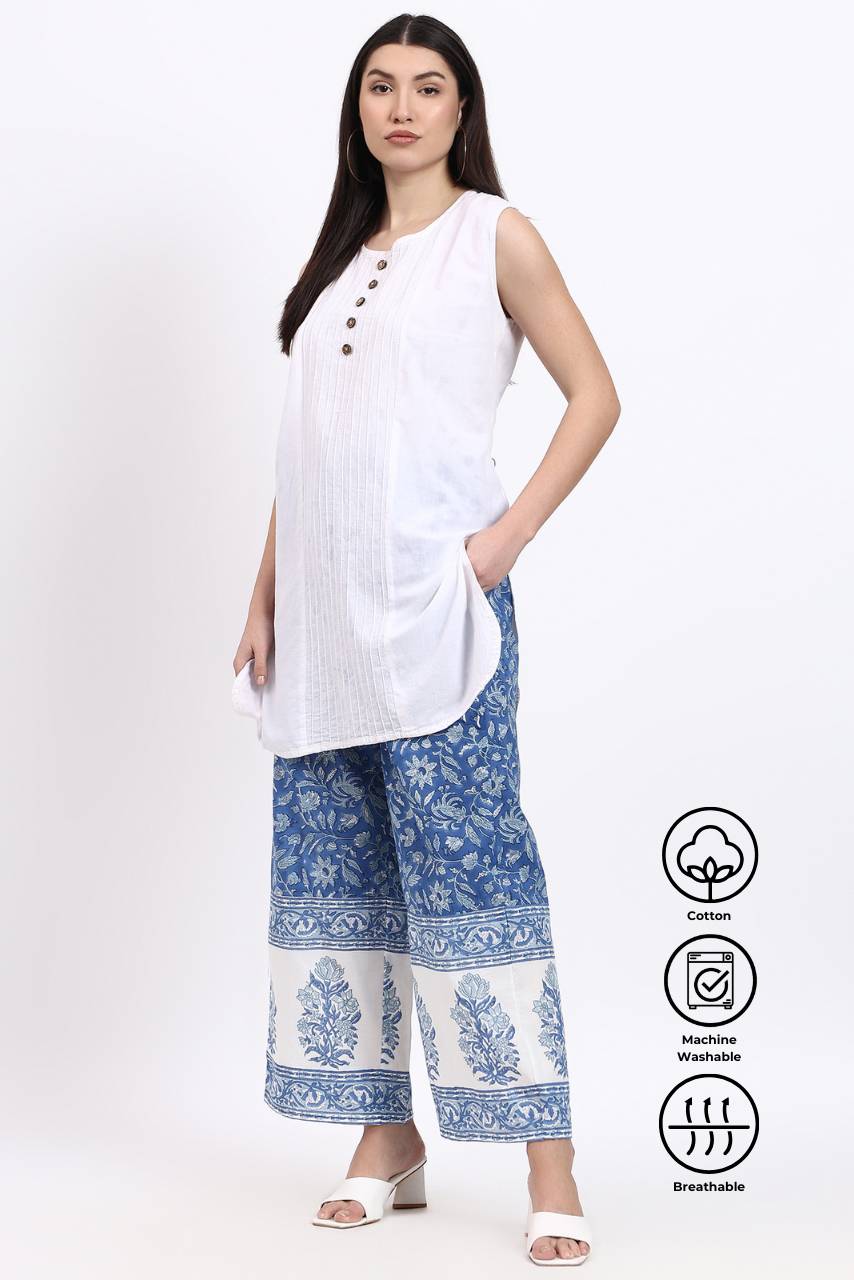 Bella Straight Pant - Ocean - Hi Handmade