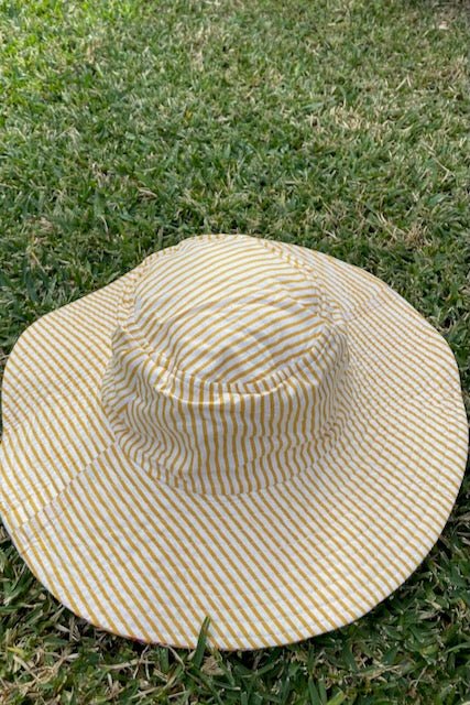 Block Print Reversible Hat - Orange - Hi Handmade