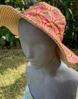 Block Print Reversible Hat - Orange - Hi Handmade
