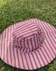 Block Print Reversible Hat - Pink - Hi Handmade