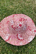 Block Print Reversible Hat -  Pink