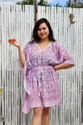 Boho Short Beach Kaftan - Jacaranda