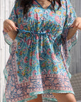 Boho Short Beach Kaftan - Lagoon Blue - Hi Handmade