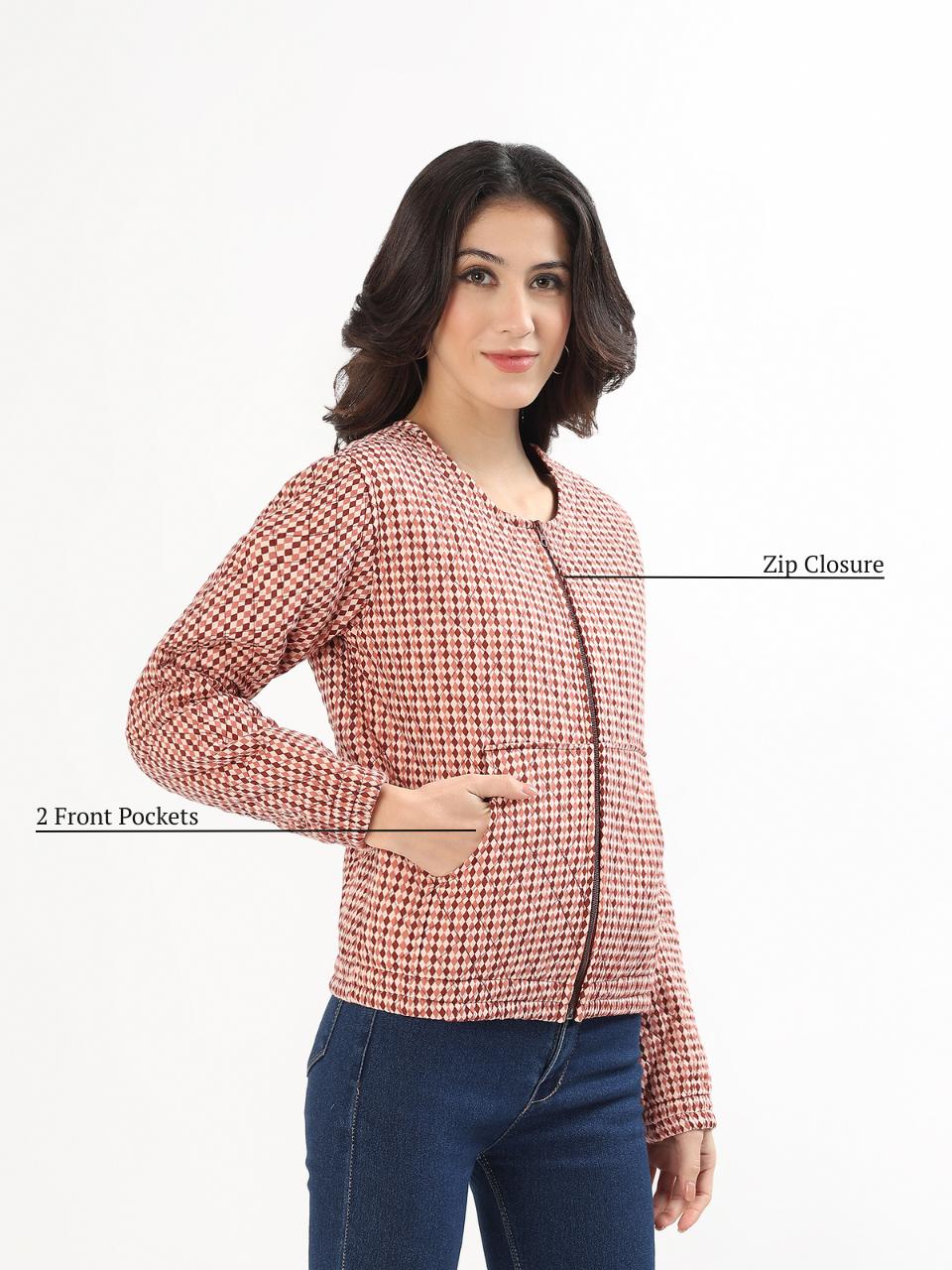 Cara Cotton Quilted Jacket - Argyle Sand - Hi Handmade