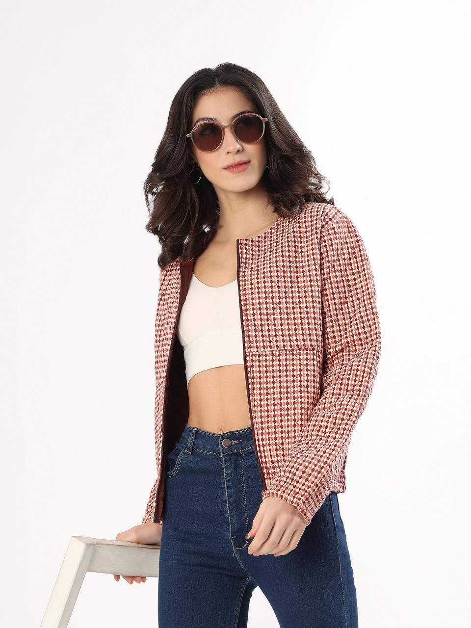 Cara Cotton Quilted Jacket - Argyle Sand - Hi Handmade