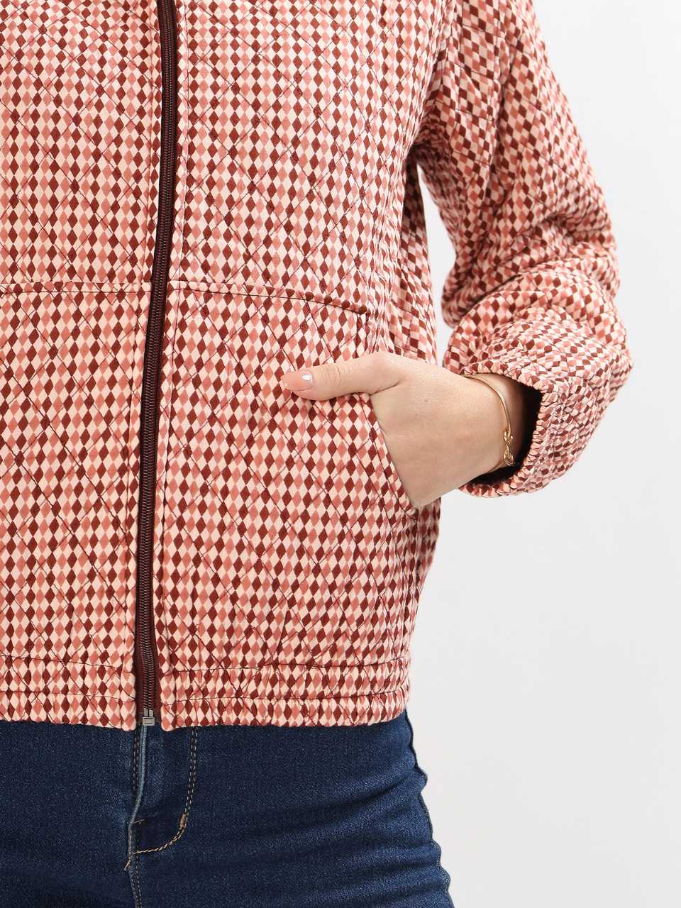 Cara Cotton Quilted Jacket - Argyle Sand - Hi Handmade