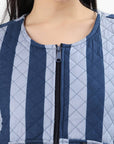 Cara Cotton Quilted Jacket - Blue - Hi Handmade