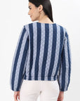 Cara Cotton Quilted Jacket - Blue - Hi Handmade