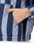 Cara Cotton Quilted Jacket - Blue - Hi Handmade