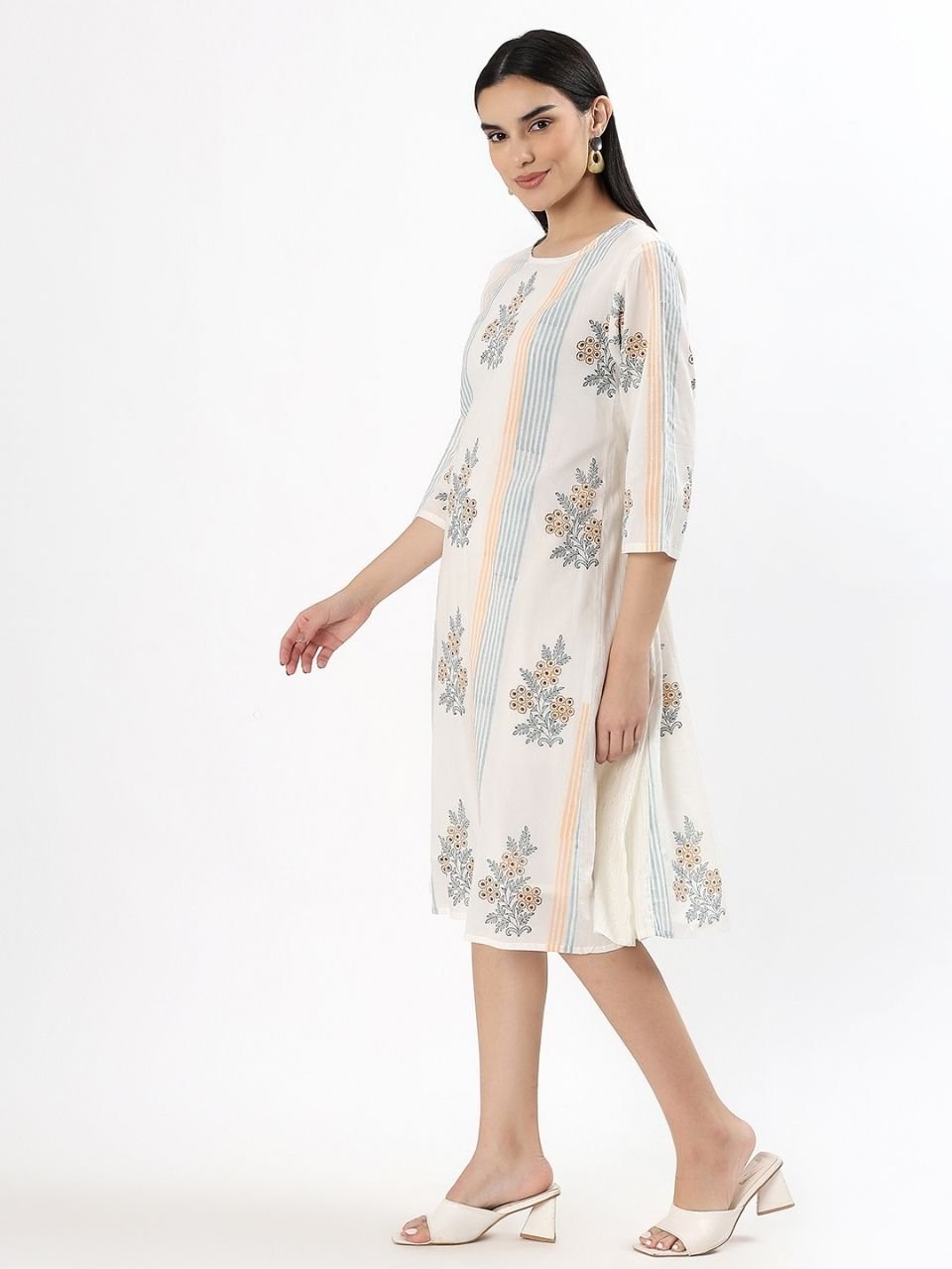 Cotton A - line Dress - Lurex - Hi Handmade