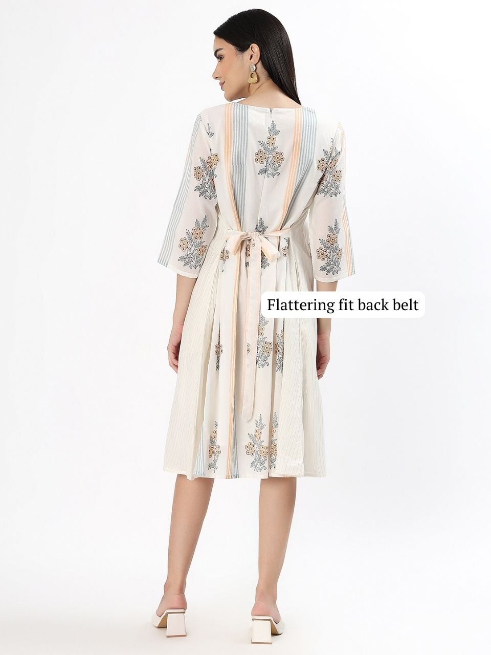 Cotton A - line Dress - Lurex - Hi Handmade