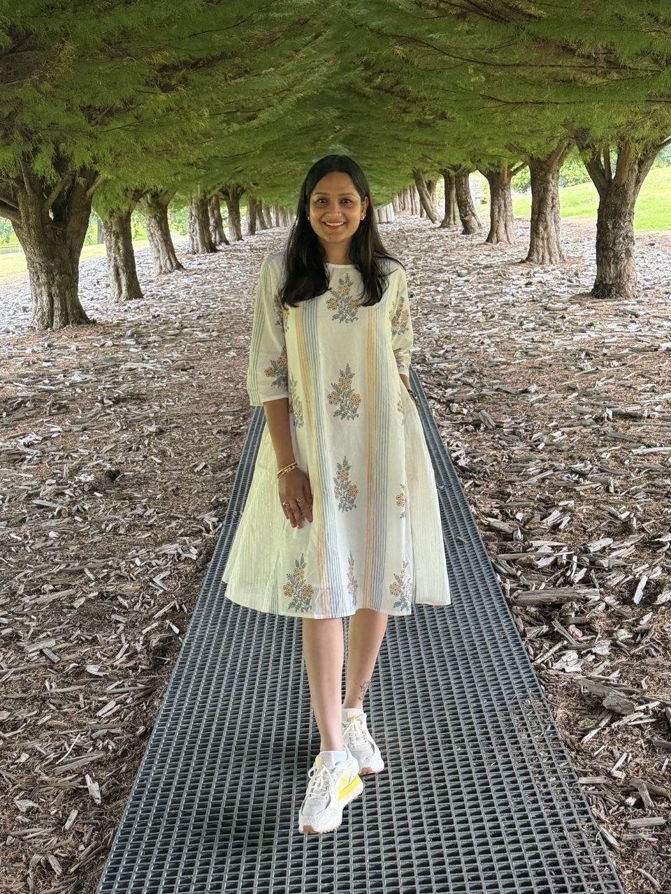 Cotton A - line Dress - Lurex - Hi Handmade