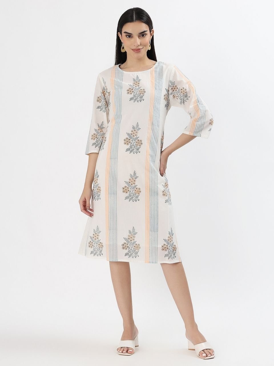 Cotton A - line Dress - Lurex - Hi Handmade