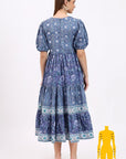 Cotton Dress Maxi - Blue - Hi Handmade