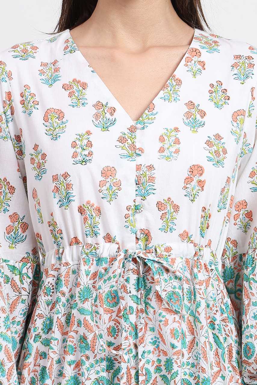 Cotton Dress Maxi - White - Hi Handmade