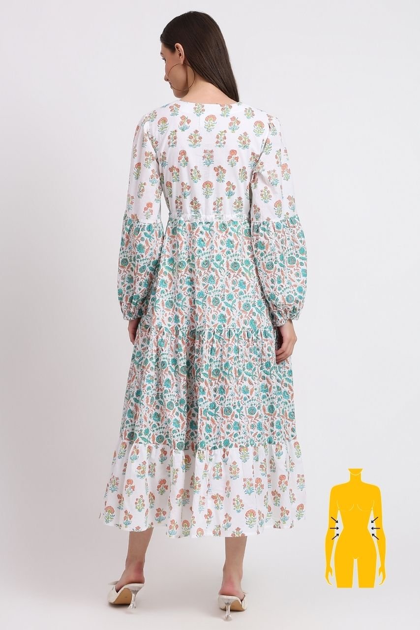 Cotton Dress Maxi - White - Hi Handmade