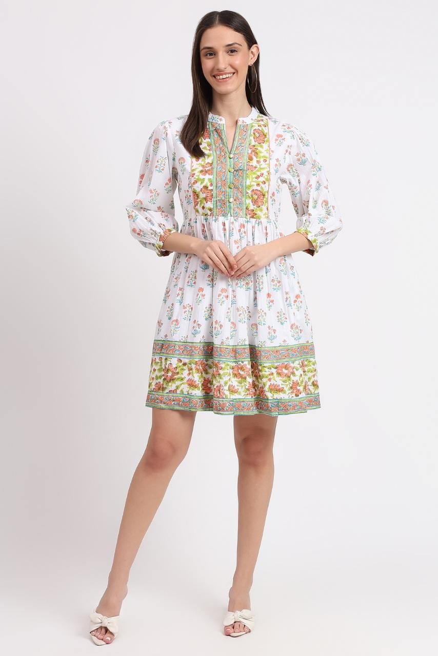 Cotton Dress Mini - White - Hi Handmade