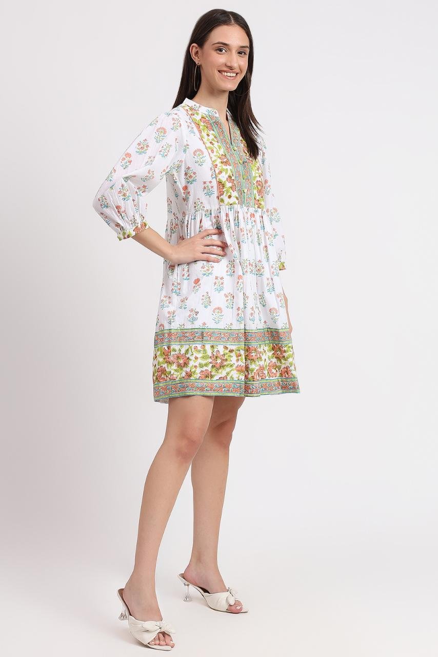 Cotton Dress Mini - White - Hi Handmade