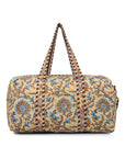 Cotton Duffle Bag - Beige Botanical - Hi Handmade