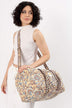 Cotton Duffle Bag - Beige Botanical - Hi Handmade