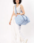 Cotton Duffle Bag - Blue Lily - Hi Handmade