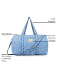 Cotton Duffle Bag - Blue Lily - Hi Handmade
