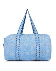 Cotton Duffle Bag - Blue Lily - Hi Handmade
