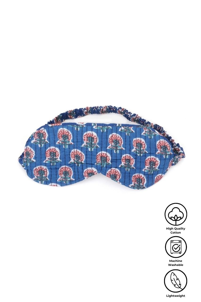 Cotton Eye Mask - Blue Ocean - Hi Handmade